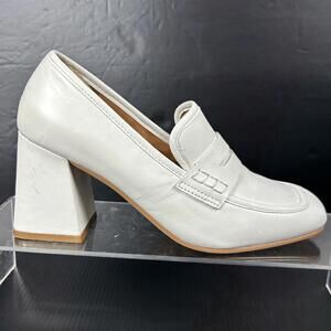 Lisa + Vicky Sz‎ 6 M Moxie White Heeled Penny Loafers womens Comfort Recovery